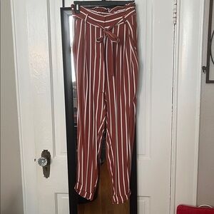 Forever 21 Rust and White Striped Pants